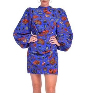 $520 NWT Rhode Luke Mini Dress in Royal Vichy Rose Grande Sz 4